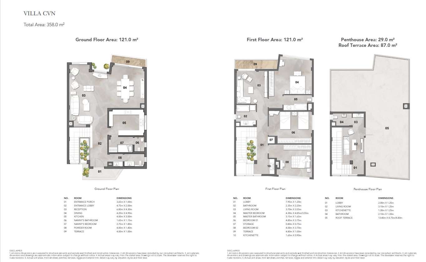 Floor plan for villa at Vinci