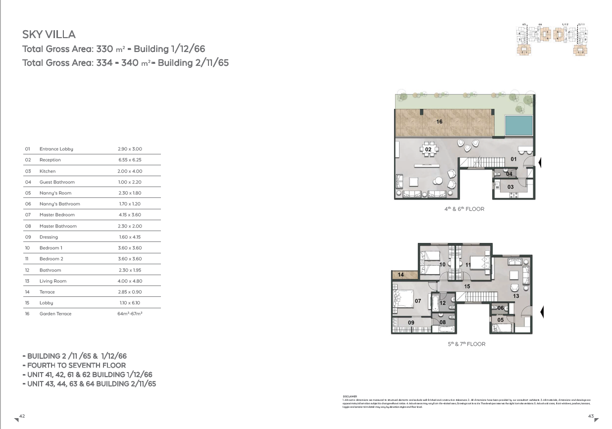 Floor plan for duplex at Vinci