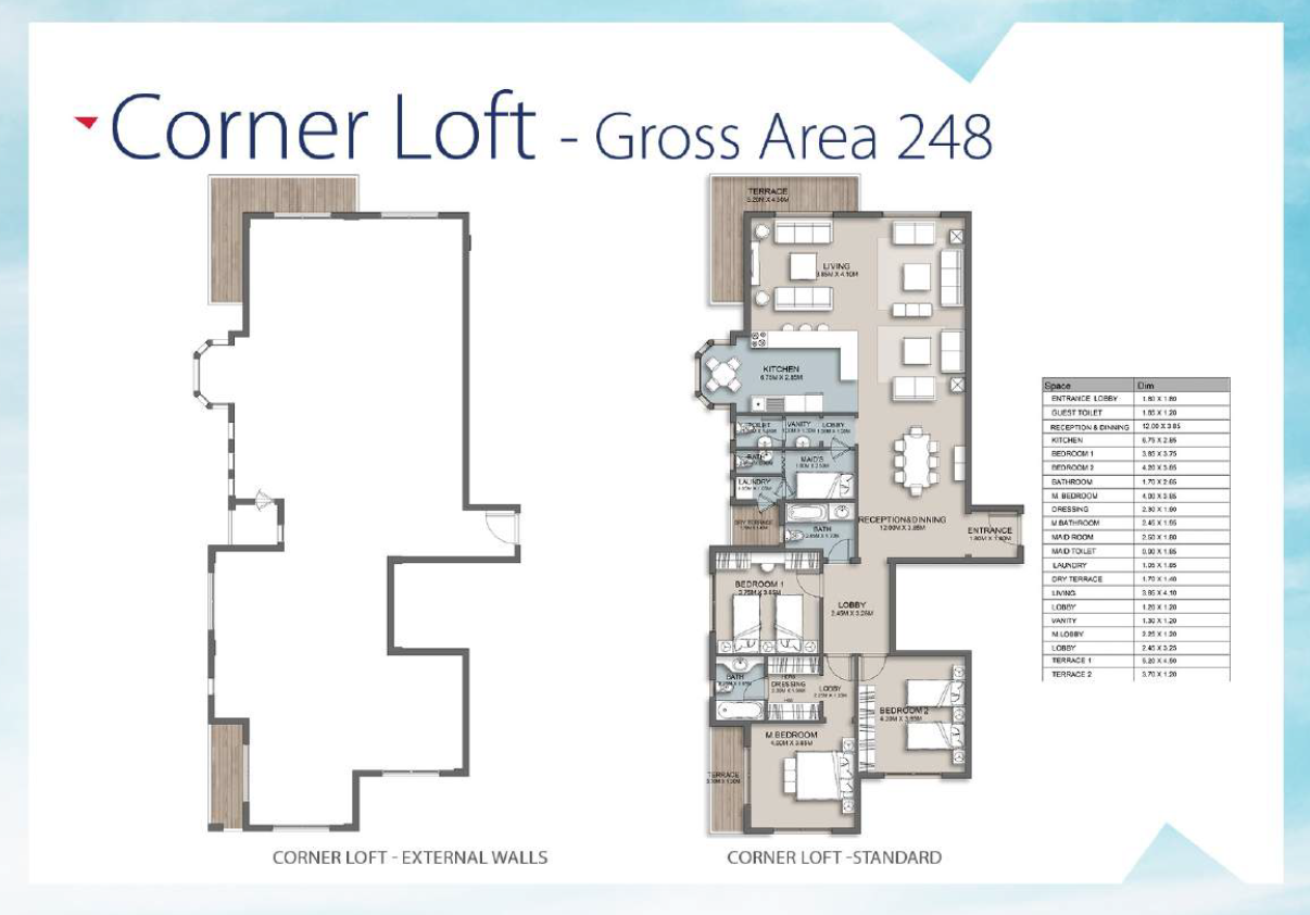 Floor plan for apartment at The Loft