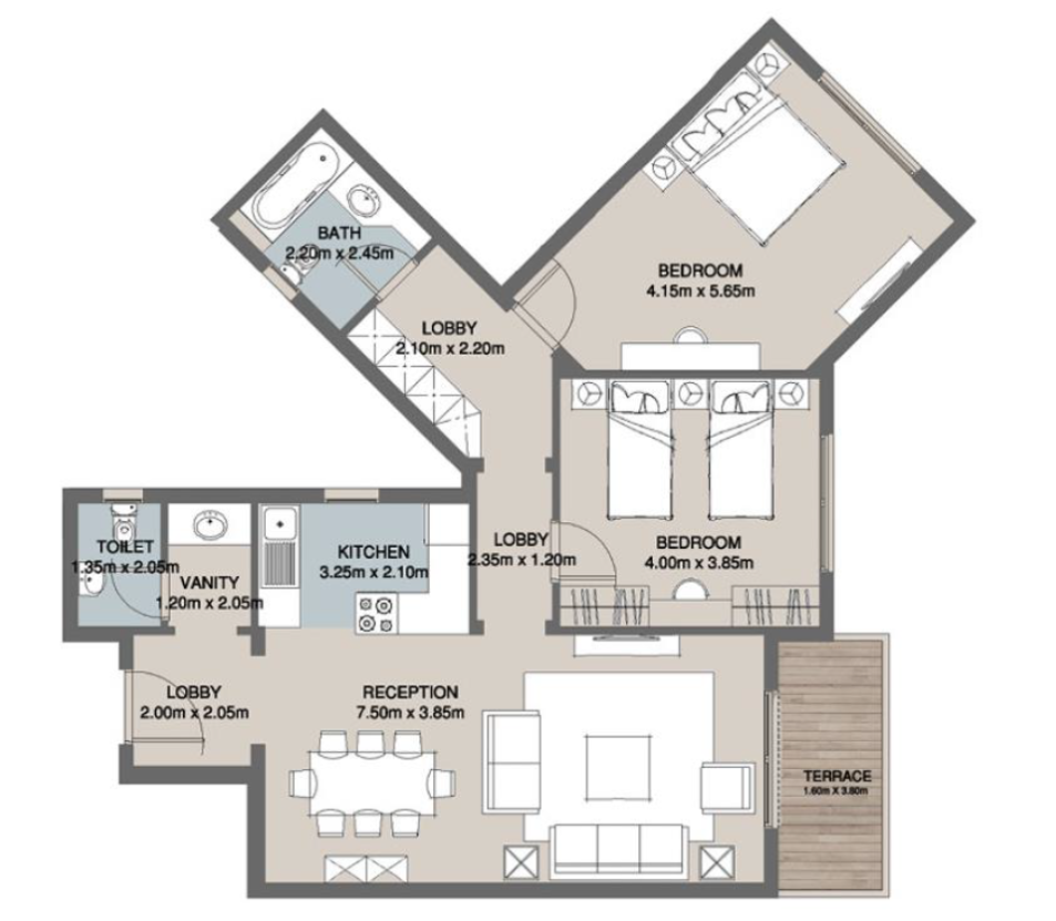 Floor plan for apartment at The Loft