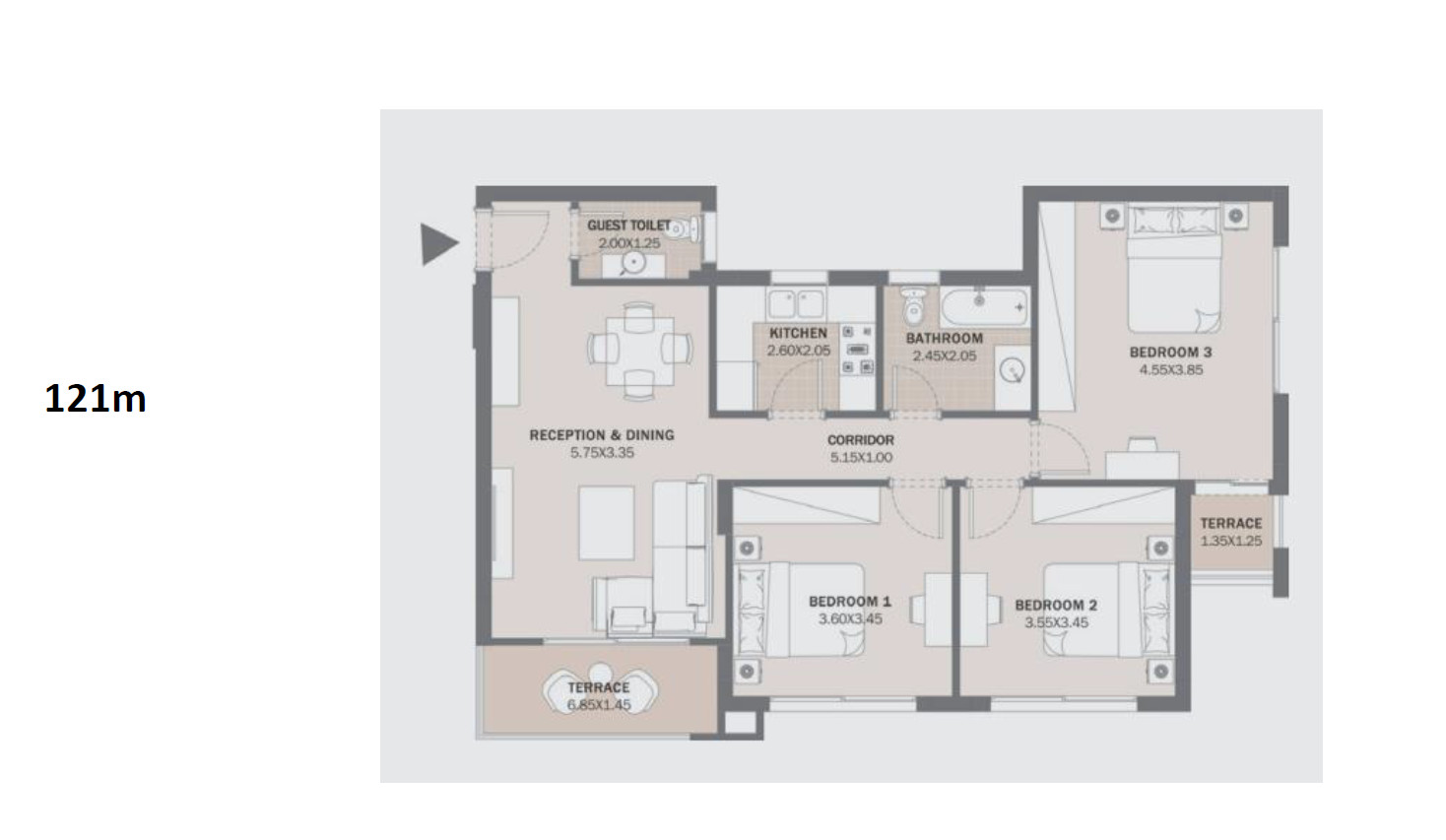 Floor plan for apartment at Al Maqsad Park