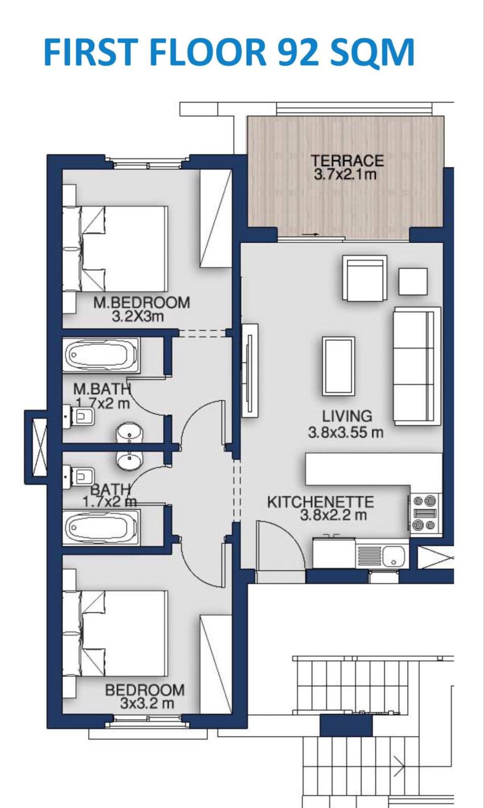 Floor plan for chalet at Mountain View Ras El Hekma