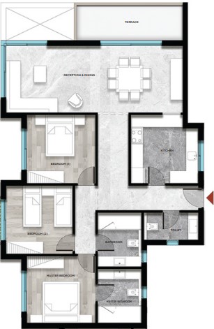 Floor plan for apartment at Kayan