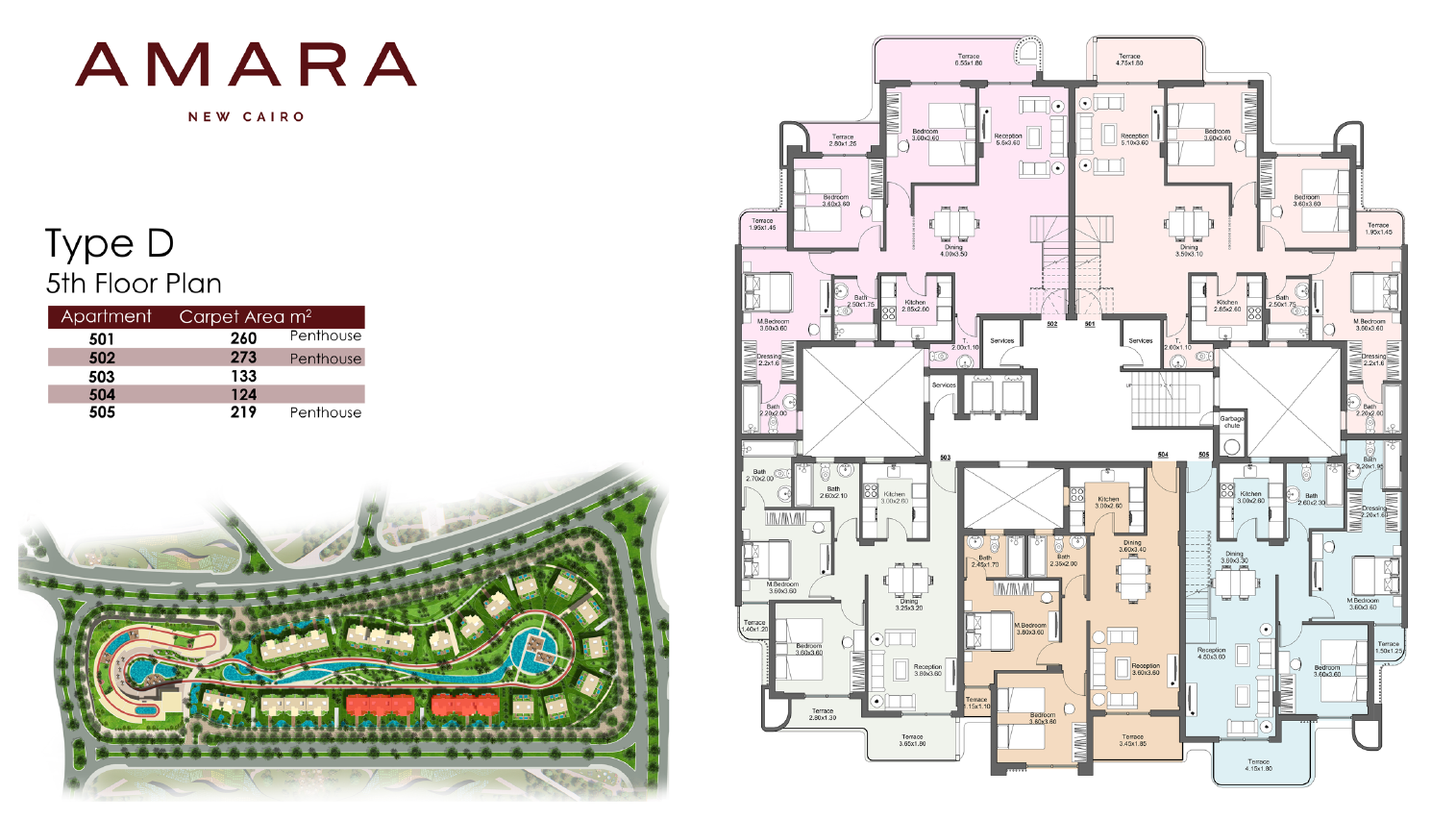 Floor plan for apartment at Amara
