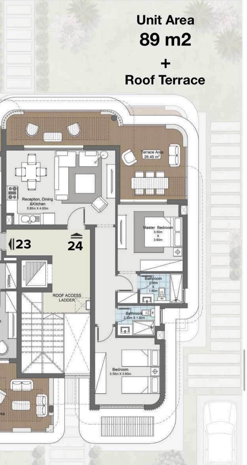Floor plan for penthouse at Koun