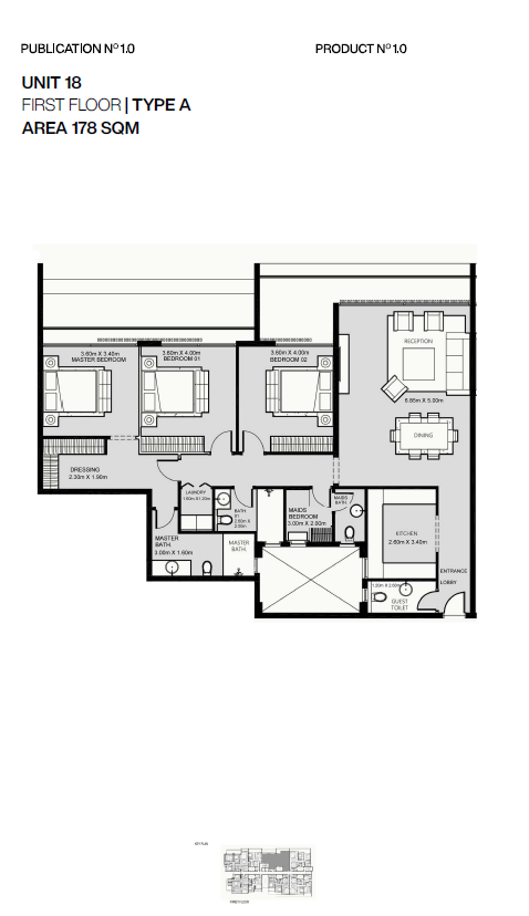 Floor plan for apartment at Nmq
