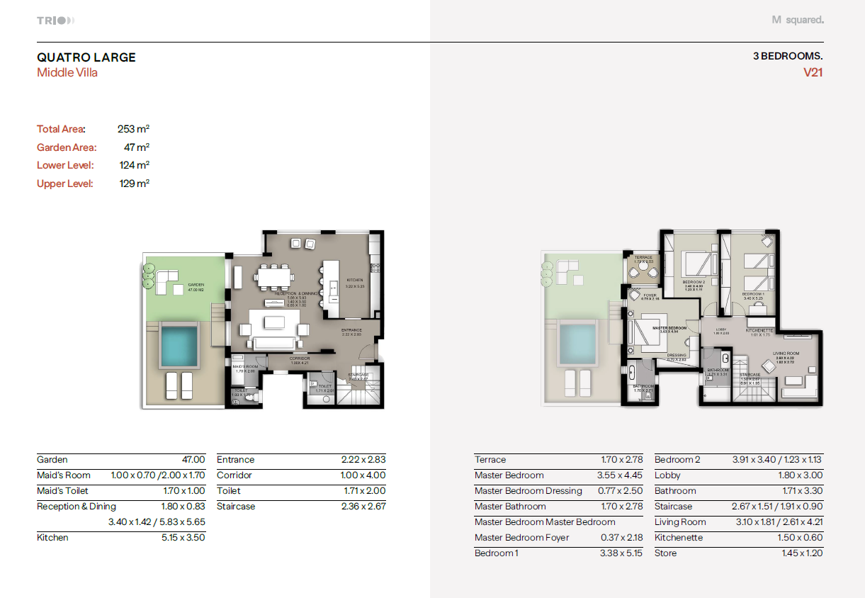Floor plan for duplex at Trio