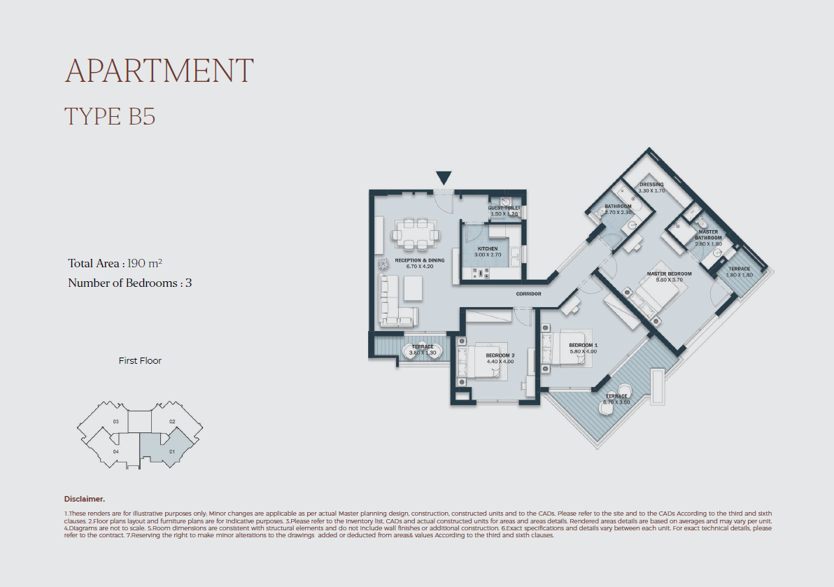 Floor plan for apartment at Al Maqsad Park