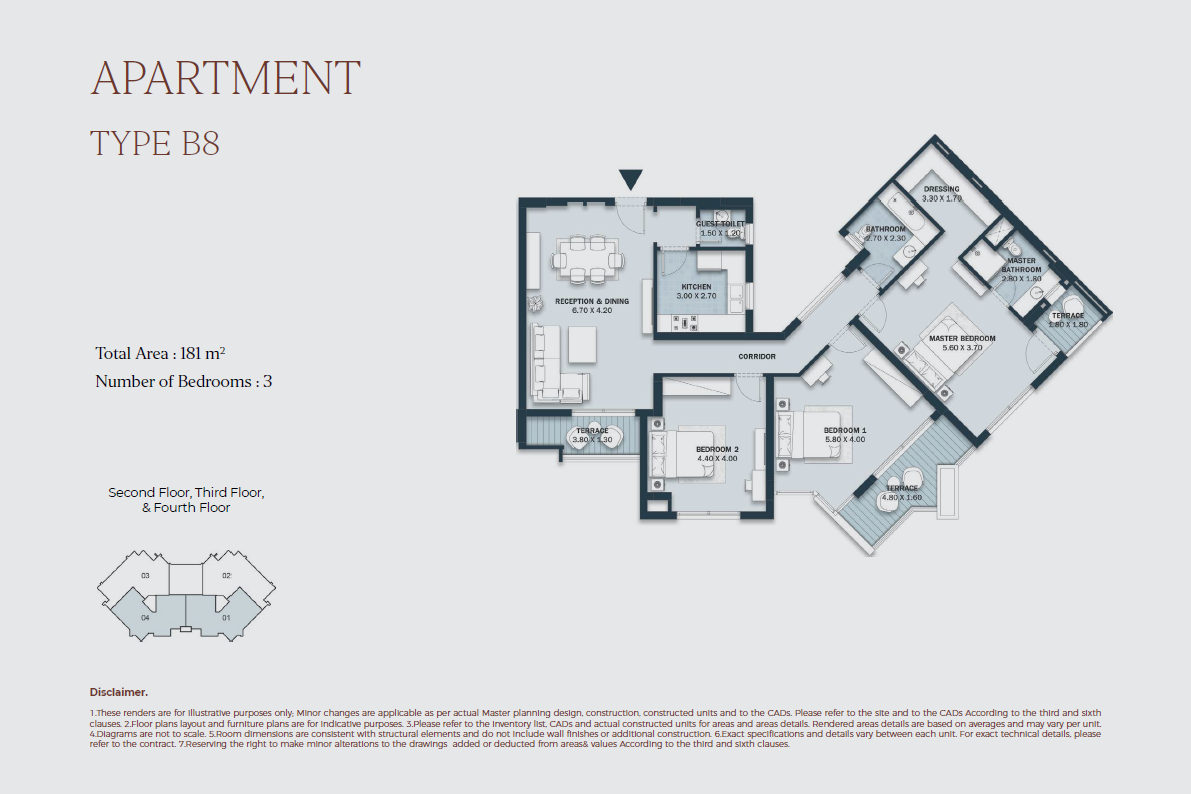 Floor plan for apartment at Al Maqsad Park