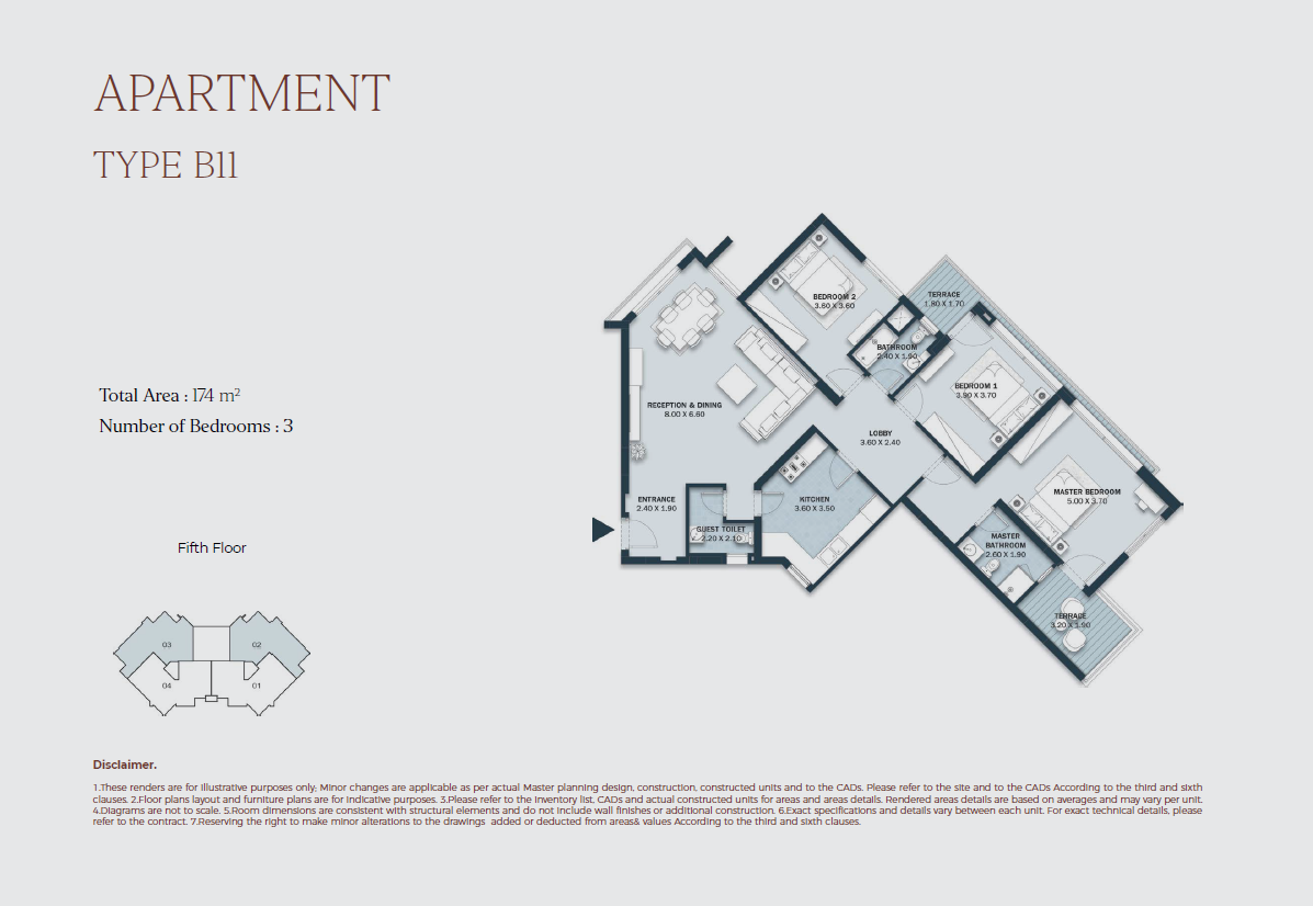 Floor plan for apartment at Al Maqsad Park