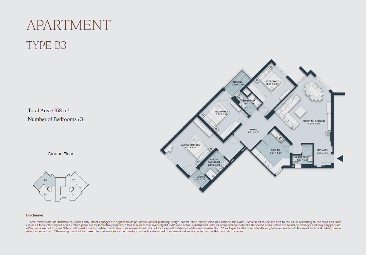 Floor plan for apartment at Al Maqsad Park