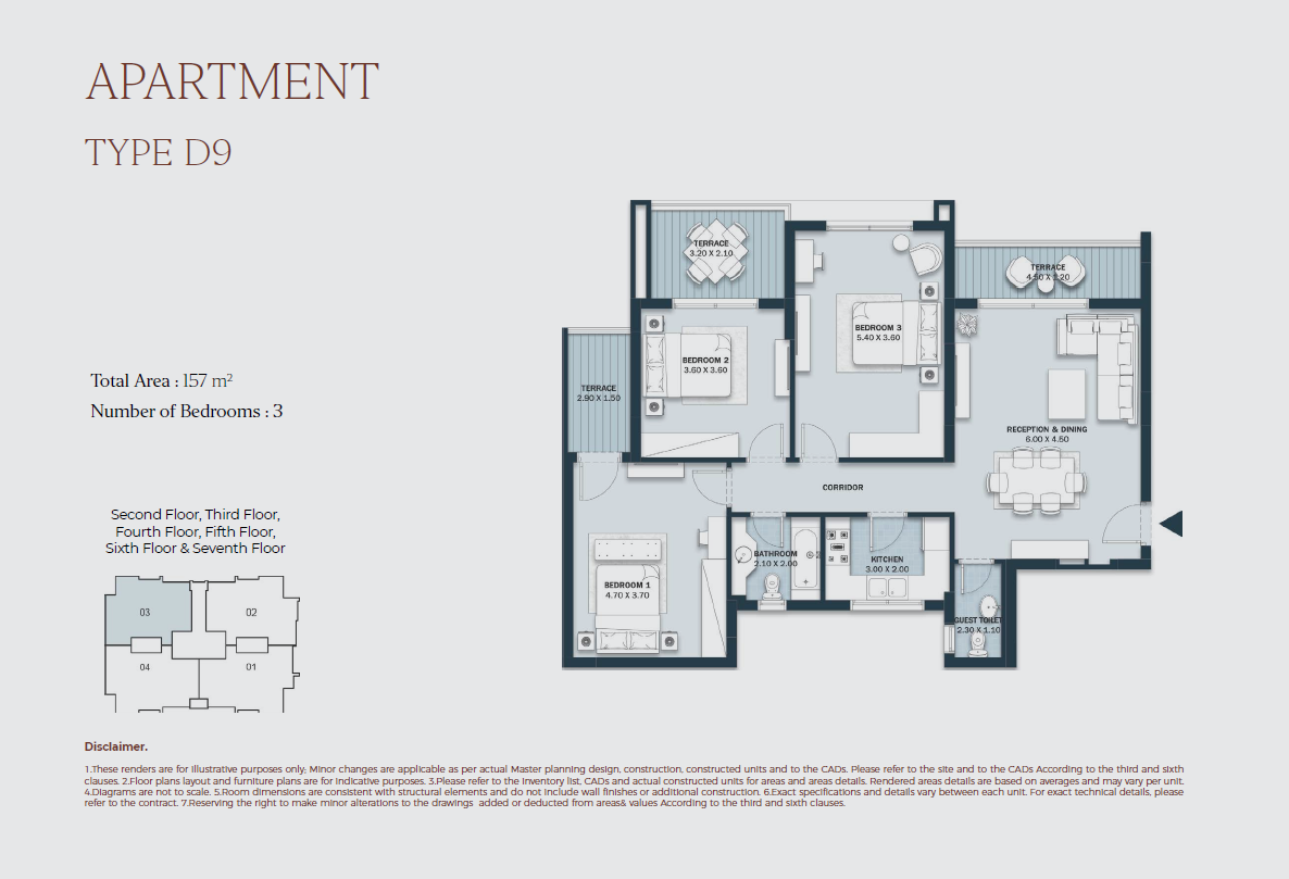 Floor plan for apartment at Al Maqsad Park
