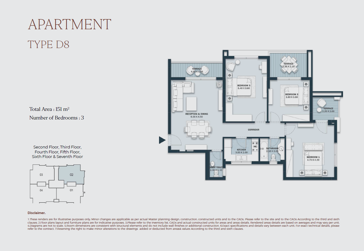 Floor plan for apartment at Al Maqsad Park