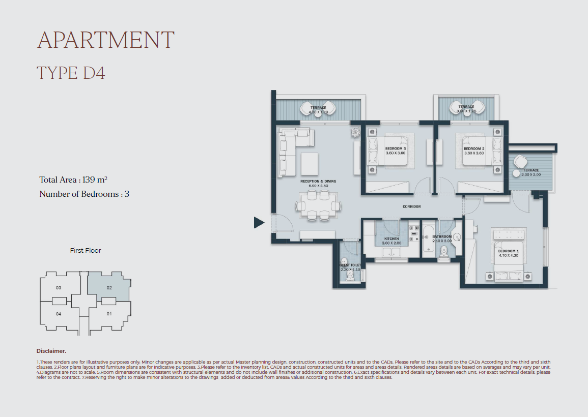Floor plan for apartment at Al Maqsad Park