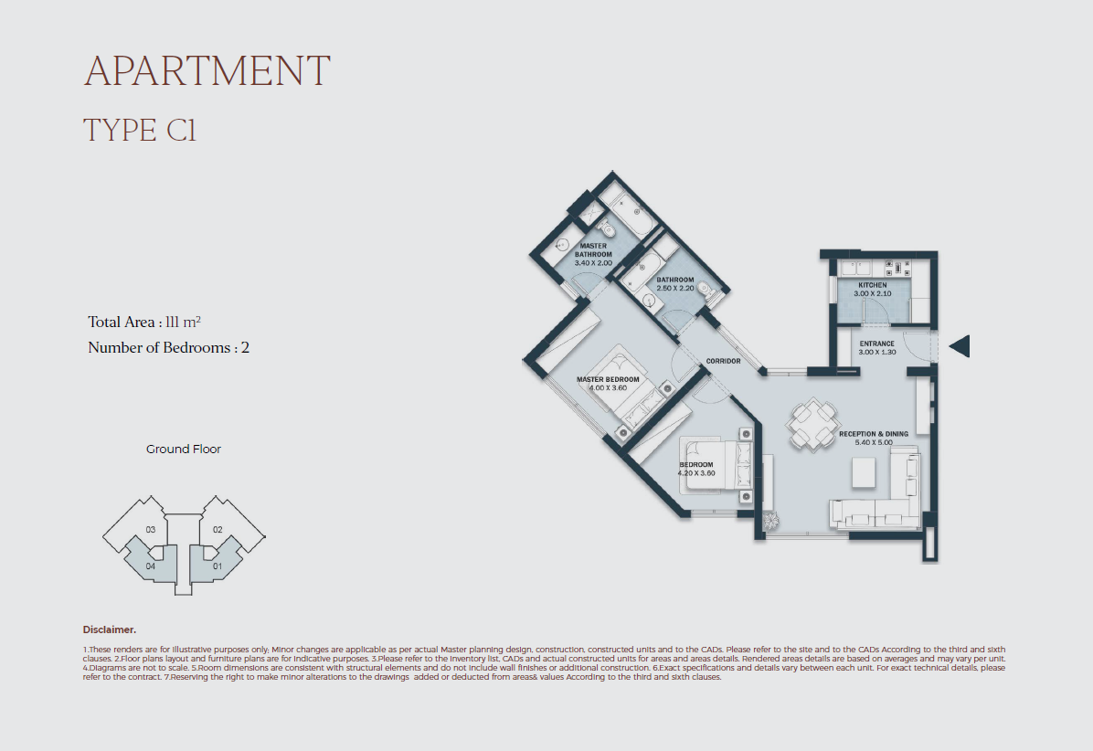 Floor plan for apartment at Al Maqsad Park