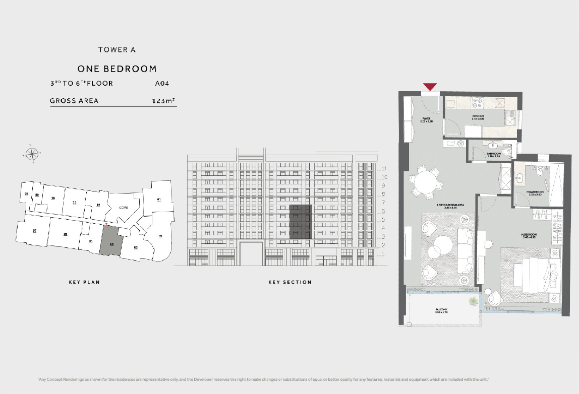 Floor plan for apartment at Marriott Residences Heliopolis