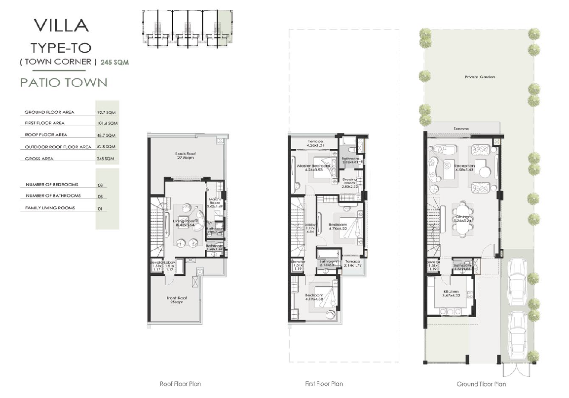 Floor plan for townhouse at El Patio Town