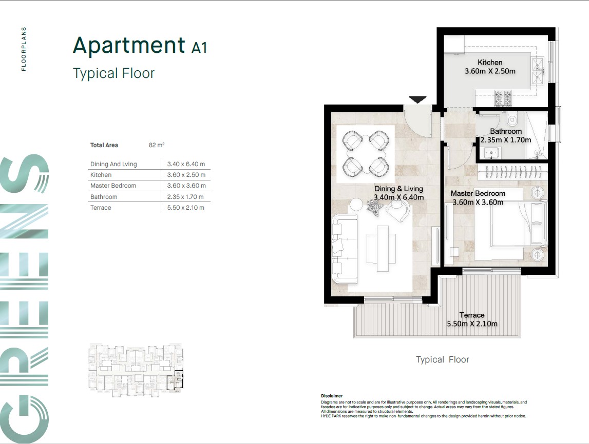 Floor plan for apartment at Hyde Park