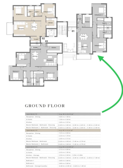 Floor plan for apartment at Badya