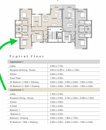 Floor plan for apartment at Palm Hills October