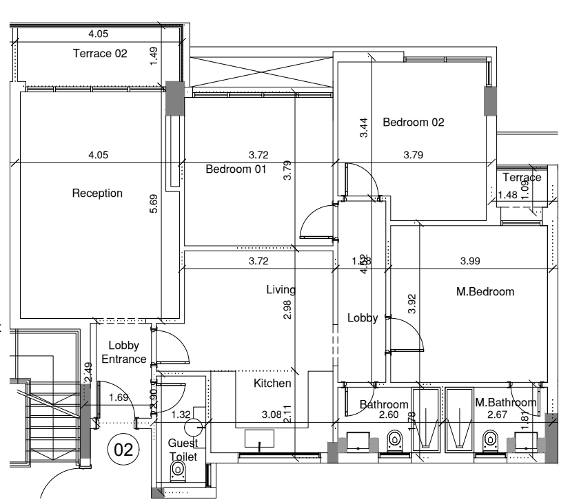 Floor plan for apartment at Scene 7