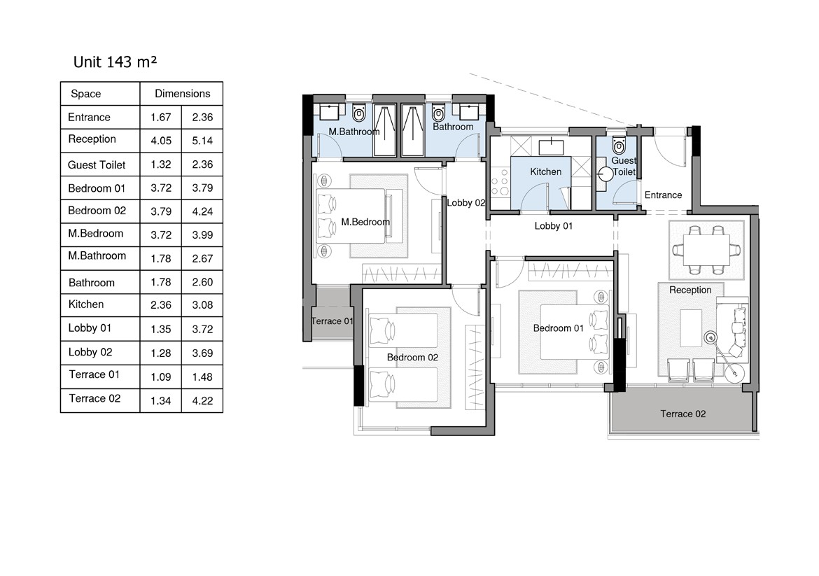 Floor plan for apartment at Scene 7