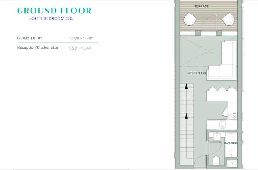 Floor plan for duplex at Il Monte Galala