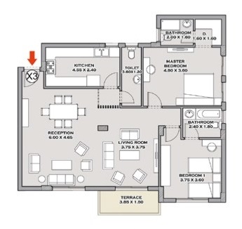 Floor plan for apartment at Taj City