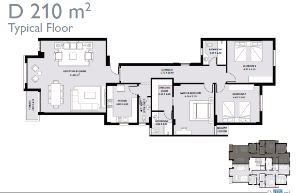 Floor plan for apartment at Jayd