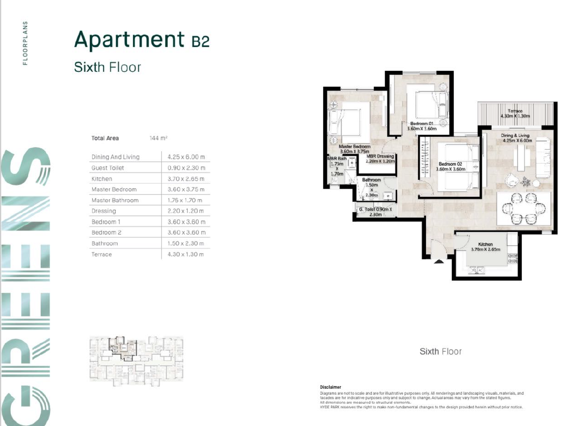 Floor plan for apartment at Hyde Park