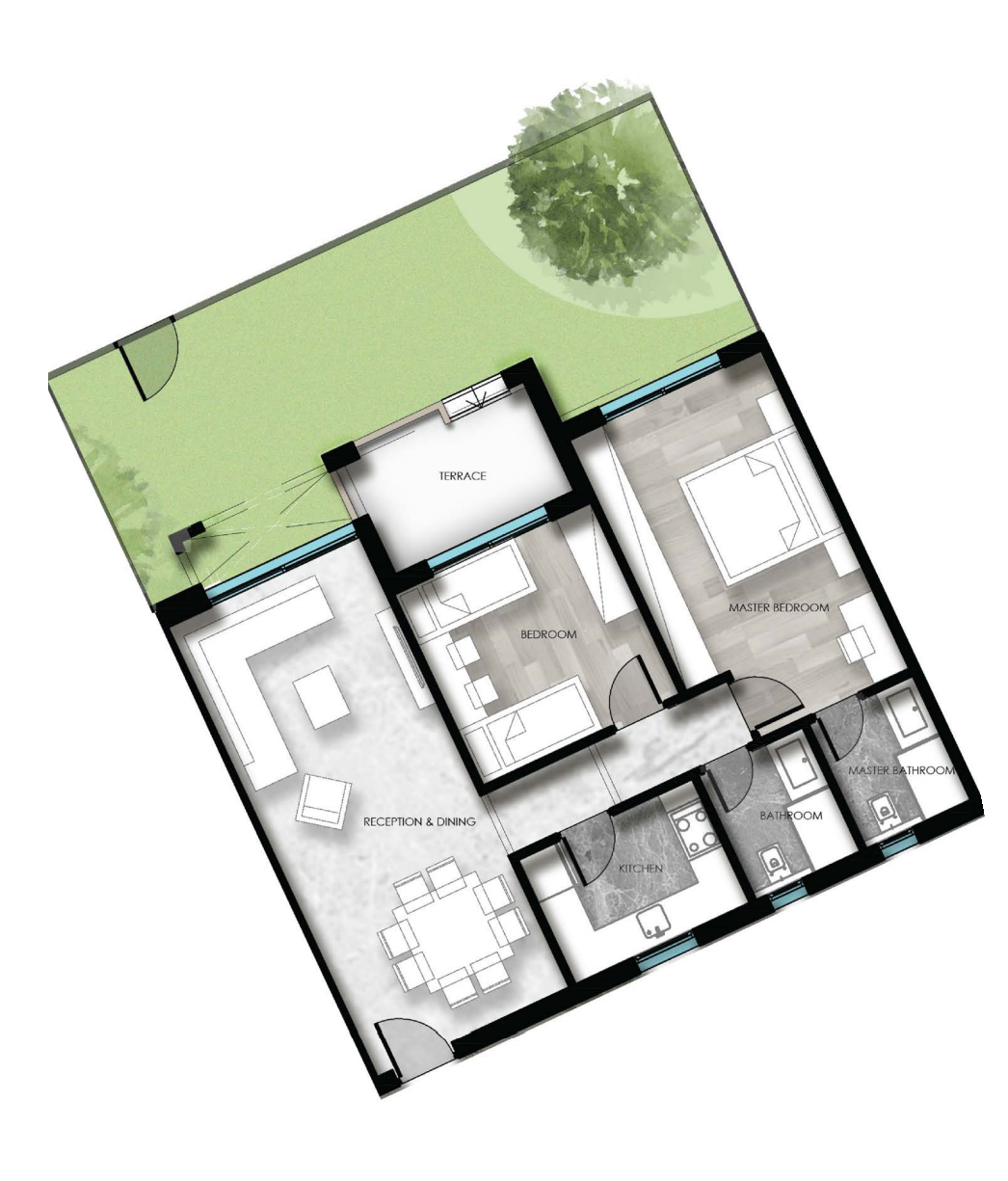 Floor plan for apartment at Kayan