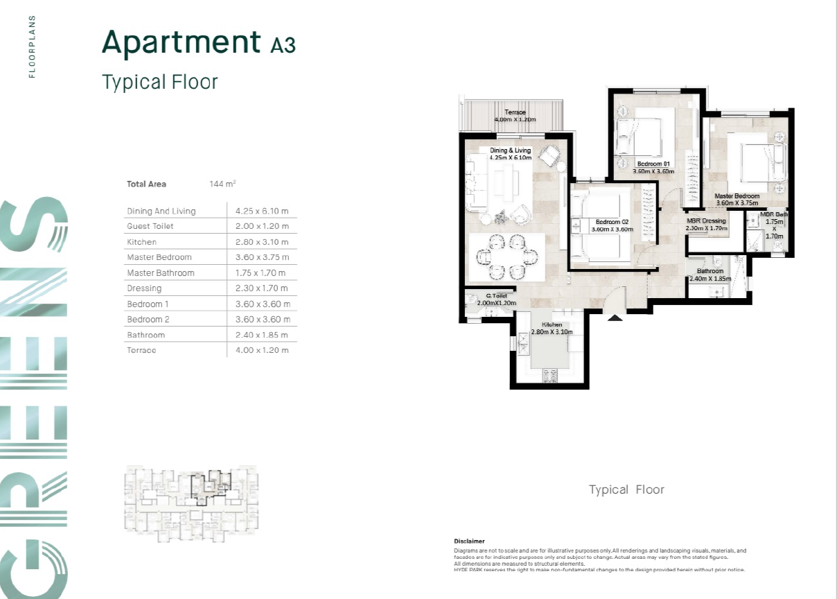 Floor plan for apartment at Hyde Park