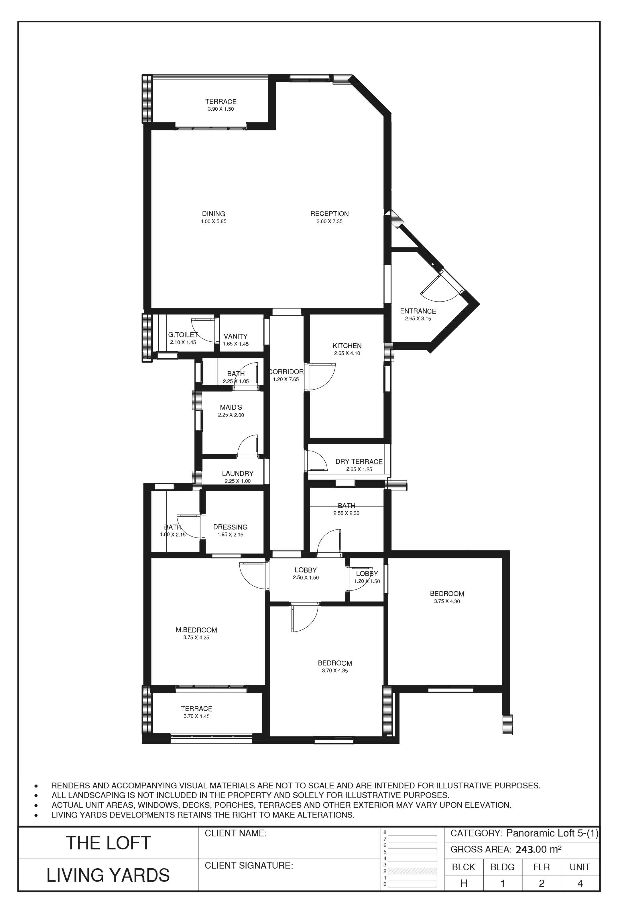 Floor plan for apartment at The Loft