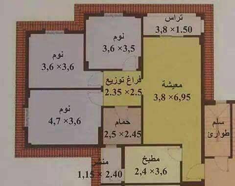 Floor plan for apartment at Madinaty