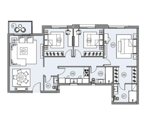 Floor plan for apartment at HAPTown