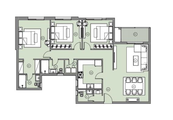 Floor plan for apartment at HAPTown
