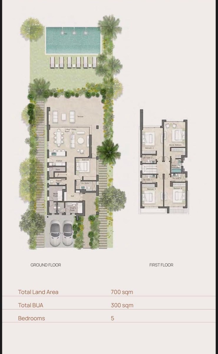 Floor plan for villa at Silversands