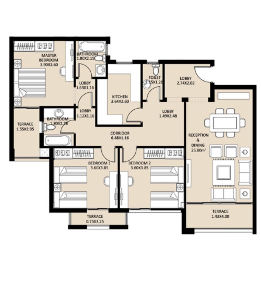 Floor plan for apartment at Jayd