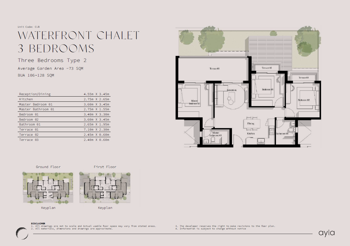 Floor plan for apartment at Ayla Jefaira