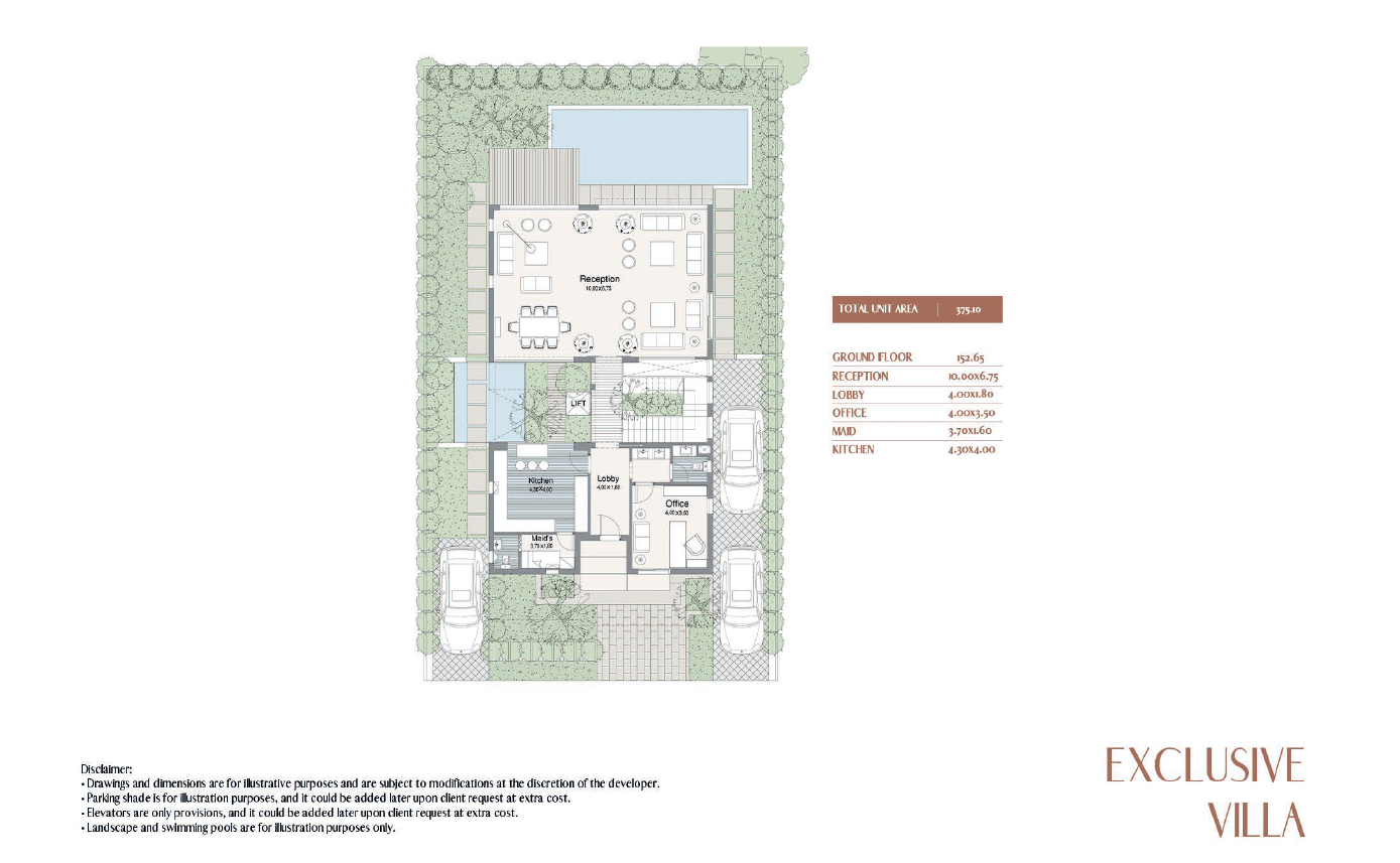 Floor plan for villa at The Willows