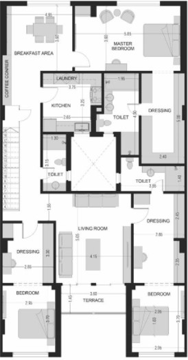 Floor plan for townhouse at Trio