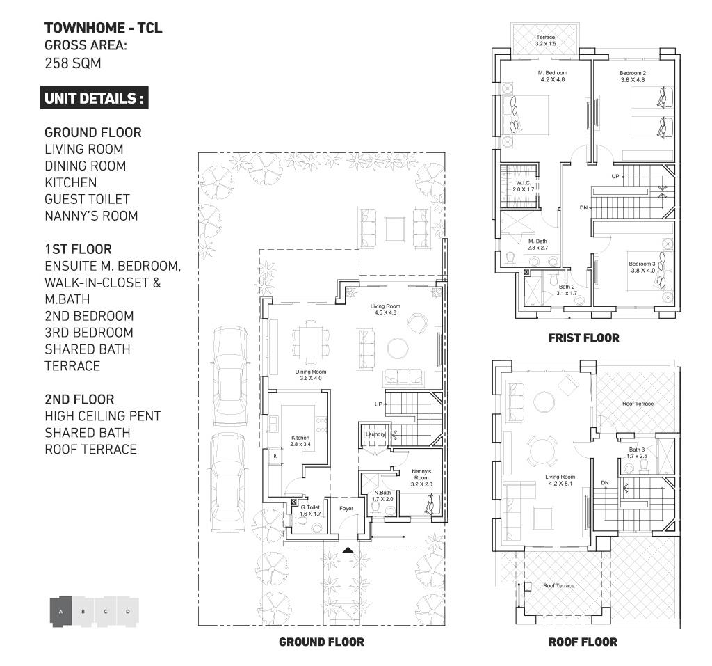 Floor plan for townhouse at DISTRICT 5