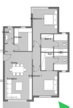 Floor plan for apartment at Badya