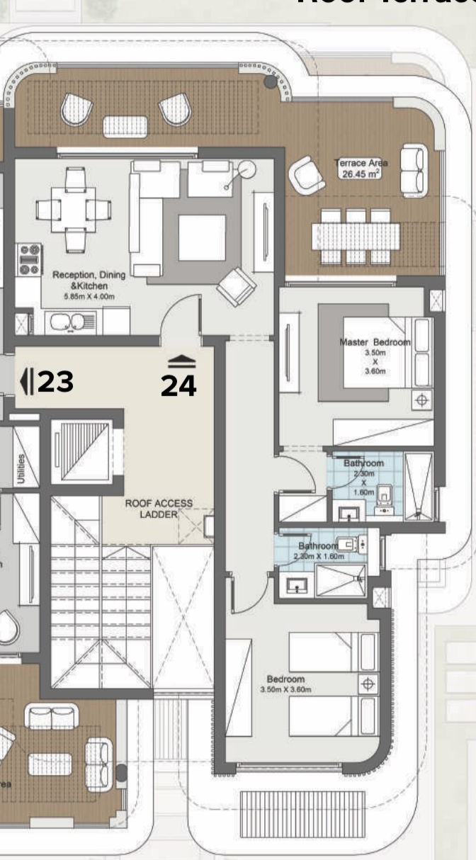 Floor plan for penthouse at Koun