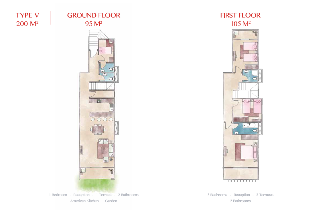 Floor plan for duplex at Lasirena Palm Beach