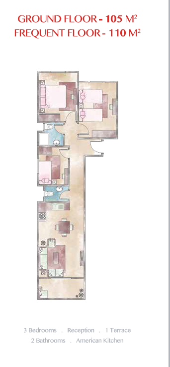 Floor plan for chalet at Lasirena Palm Beach