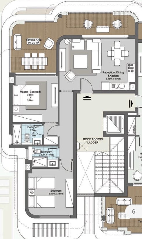 Floor plan for penthouse at Koun