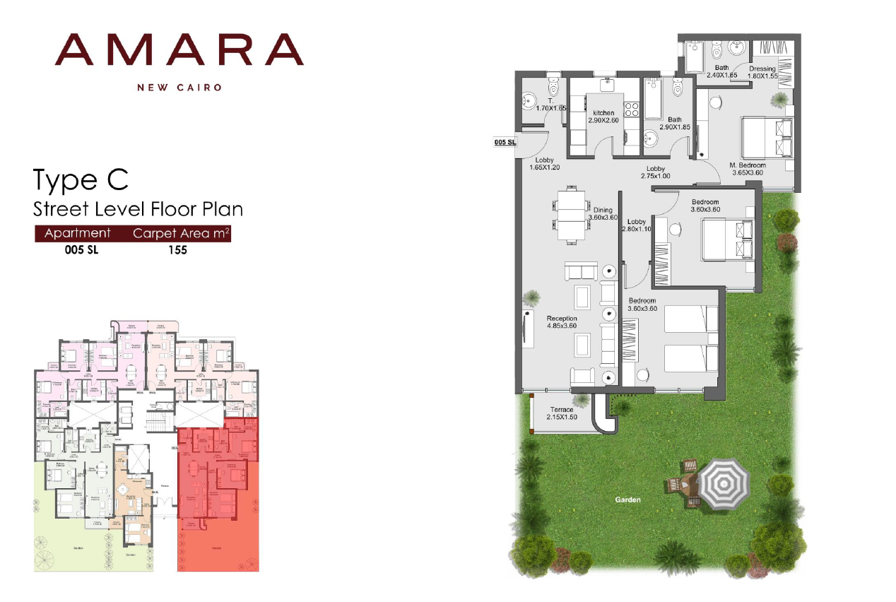 Floor plan for apartment at Amara