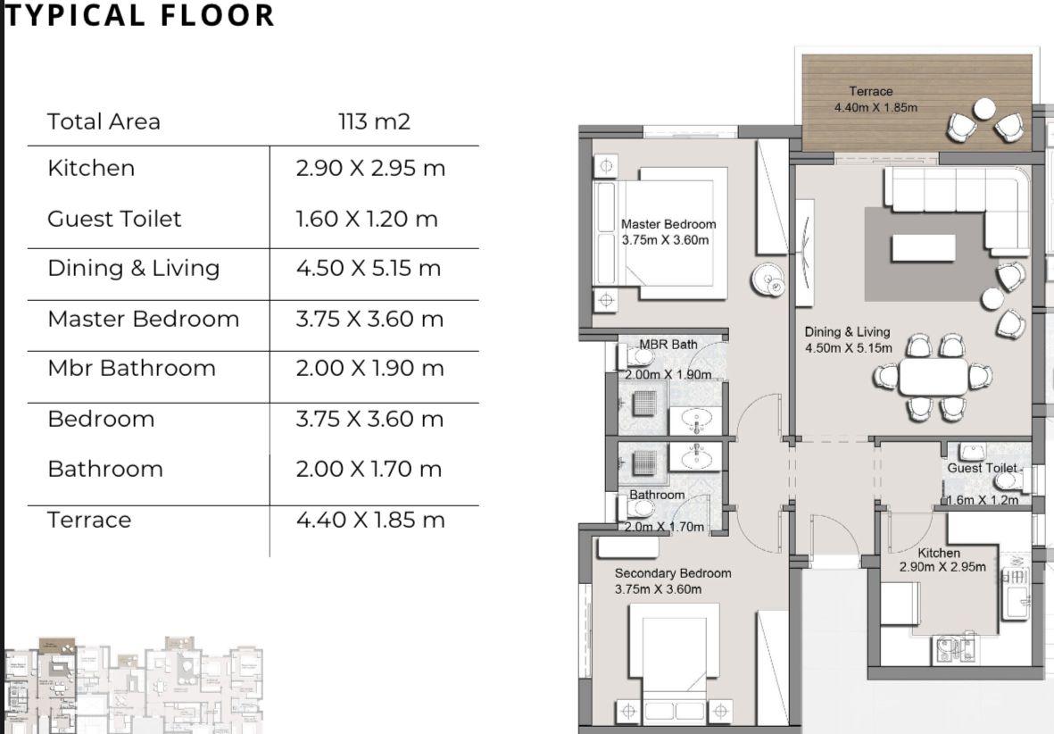Floor plan for apartment at Hyde Park