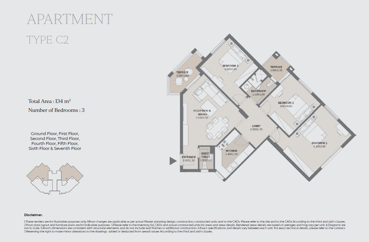 Floor plan for apartment at Al Maqsad Park